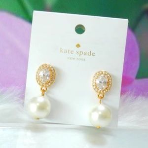 Kate Spade earrings gold  pearl crystal earrings